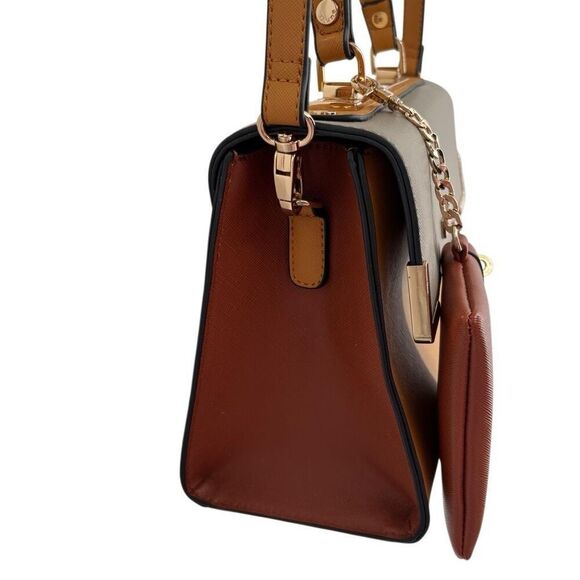 Dune London Faux Leather Handle Bag With Zip Pouch Wallet Brown - Picture 6 of 13